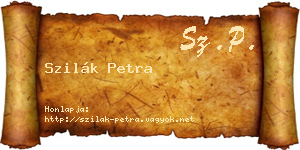 Szilák Petra névjegykártya