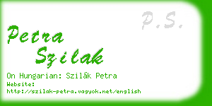 petra szilak business card